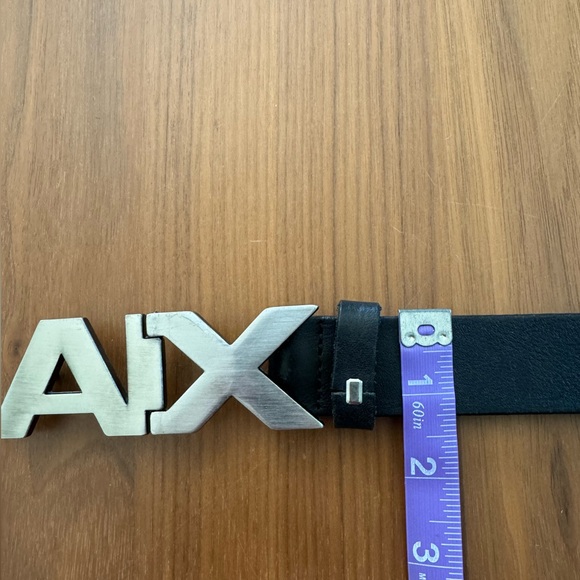 COPY - ARMANI EXCHANGE - Genuine Leather Black Belt Size 30 - Picture 2 of 7